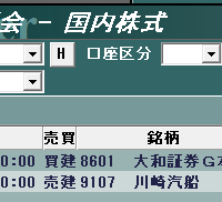 サヤ取り仕掛け約定(8601大和証券/9107川崎汽船)